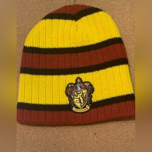 Harry Potter Gryffindor House Crest Striped Knit Beanie Hat Cap Adult OSFM